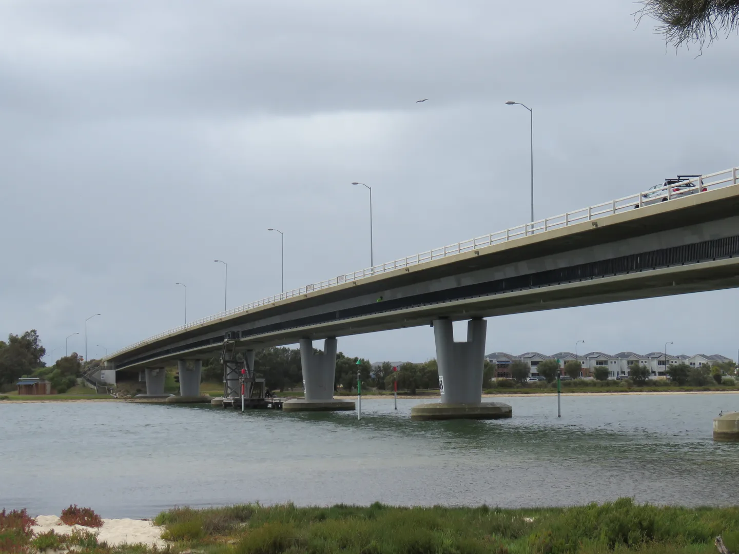 Mandurah Estuary Bridge viewed across the water